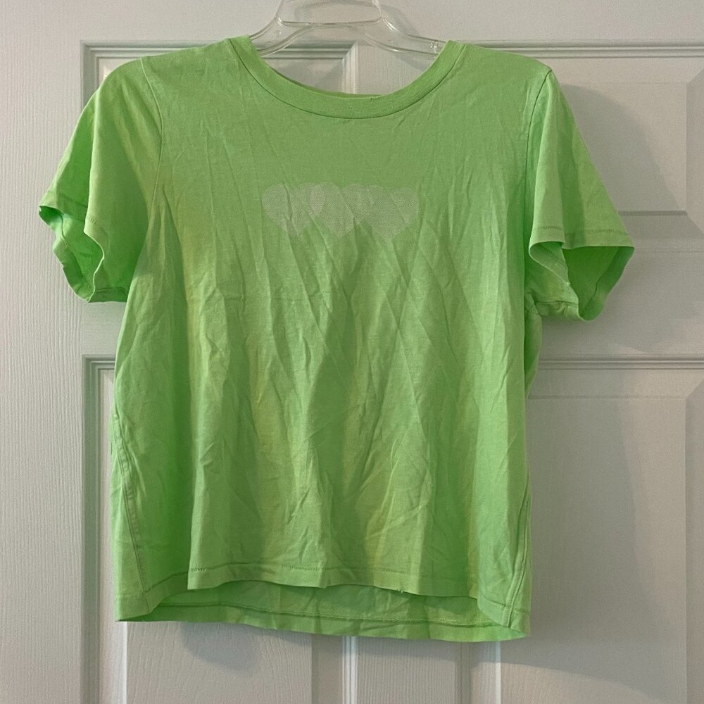 Aerie Lime Green Heart T-Shirt - New With Tags - Size Large